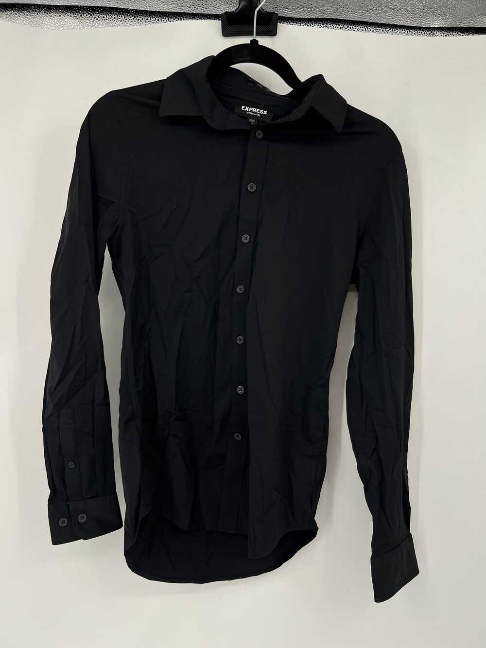 Express Black Nylon Spandex Button-Down Shirt | Men’s XS Regular